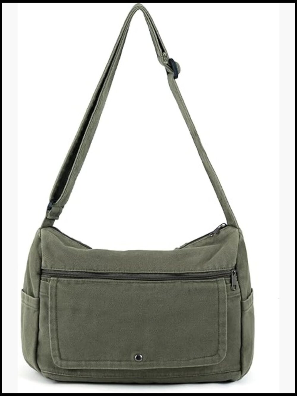 Canvas Messenger Bag Crossbody Tote with Multiple Pockets Vintage Satchel - Picture 1 of 7